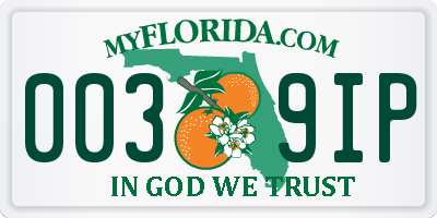 FL license plate 0039IP