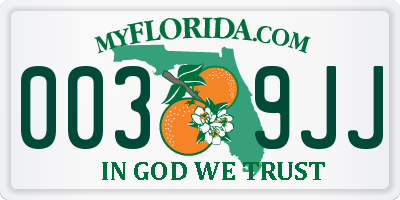 FL license plate 0039JJ