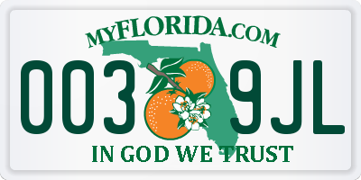 FL license plate 0039JL