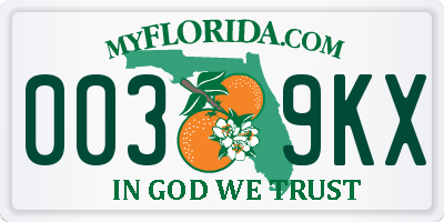 FL license plate 0039KX