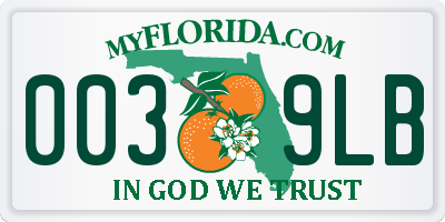 FL license plate 0039LB