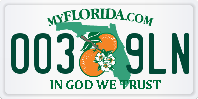 FL license plate 0039LN