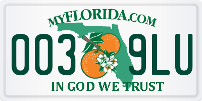 FL license plate 0039LU