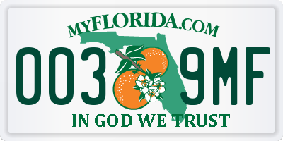 FL license plate 0039MF