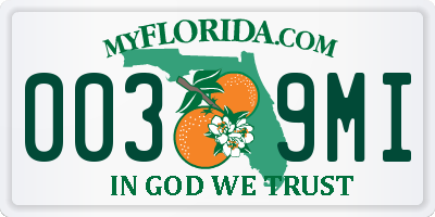 FL license plate 0039MI