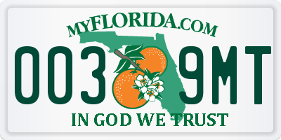 FL license plate 0039MT