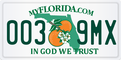 FL license plate 0039MX