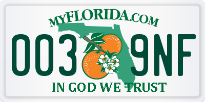 FL license plate 0039NF