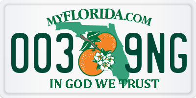 FL license plate 0039NG
