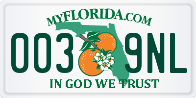 FL license plate 0039NL