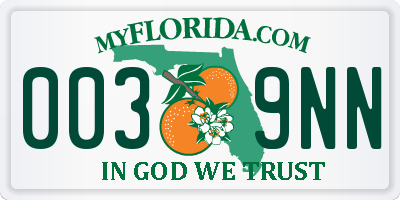 FL license plate 0039NN