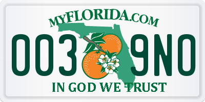 FL license plate 0039NO