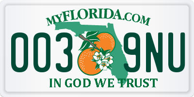FL license plate 0039NU