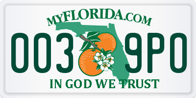 FL license plate 0039PO