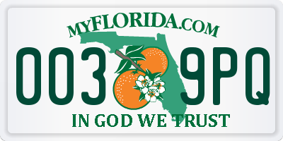 FL license plate 0039PQ