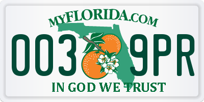 FL license plate 0039PR