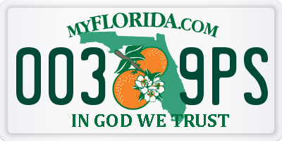 FL license plate 0039PS