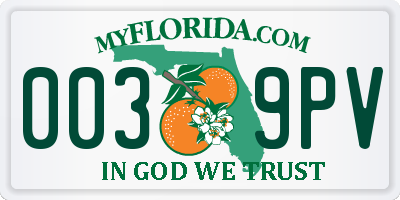 FL license plate 0039PV