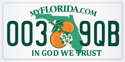 FL license plate 0039QB