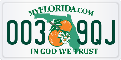 FL license plate 0039QJ
