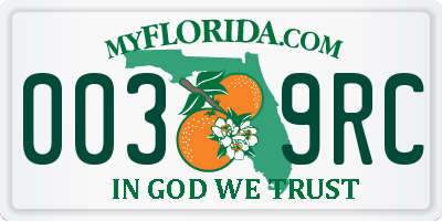 FL license plate 0039RC