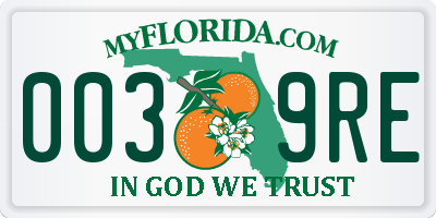 FL license plate 0039RE