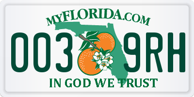 FL license plate 0039RH