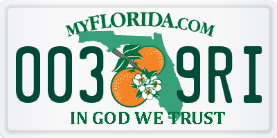 FL license plate 0039RI