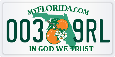 FL license plate 0039RL