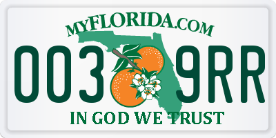 FL license plate 0039RR