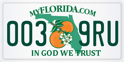 FL license plate 0039RU