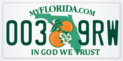 FL license plate 0039RW