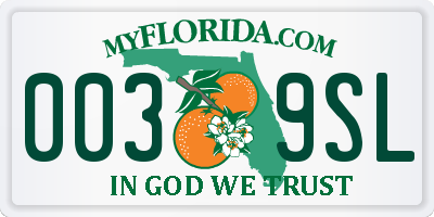 FL license plate 0039SL