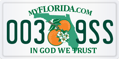 FL license plate 0039SS
