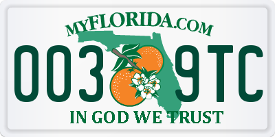 FL license plate 0039TC