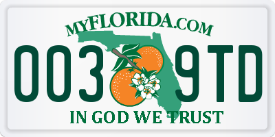 FL license plate 0039TD