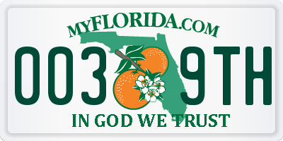 FL license plate 0039TH