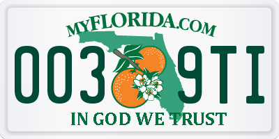 FL license plate 0039TI