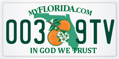 FL license plate 0039TV