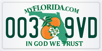 FL license plate 0039VD