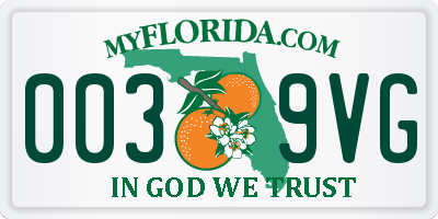 FL license plate 0039VG