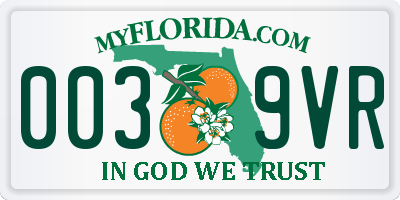 FL license plate 0039VR