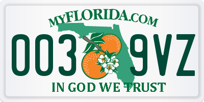 FL license plate 0039VZ