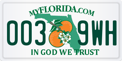 FL license plate 0039WH