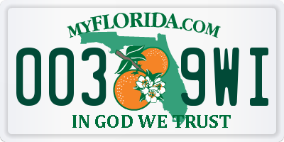 FL license plate 0039WI