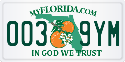 FL license plate 0039YM