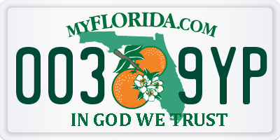 FL license plate 0039YP