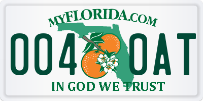 FL license plate 0040AT