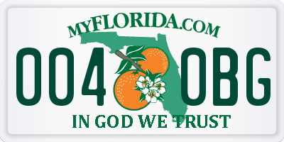 FL license plate 0040BG