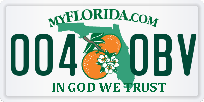 FL license plate 0040BV